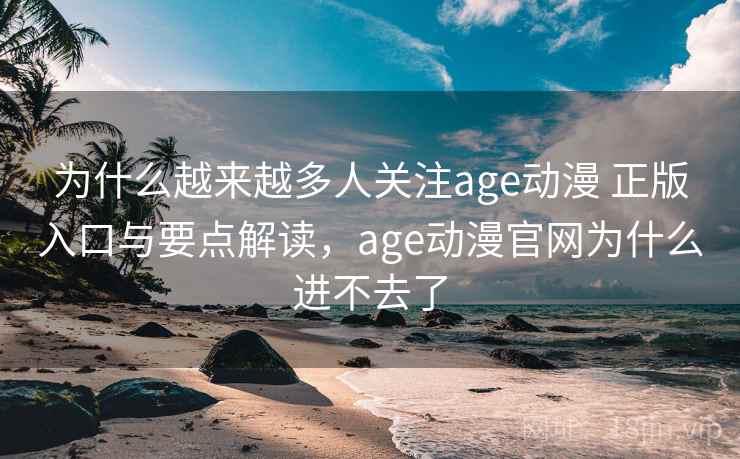 为什么越来越多人关注age动漫 正版入口与要点解读，age动漫官网为什么进不去了