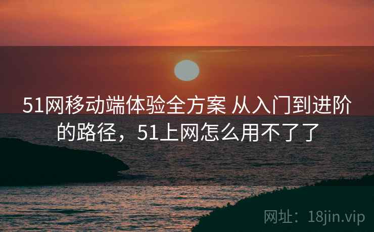 51网移动端体验全方案 从入门到进阶的路径，51上网怎么用不了了