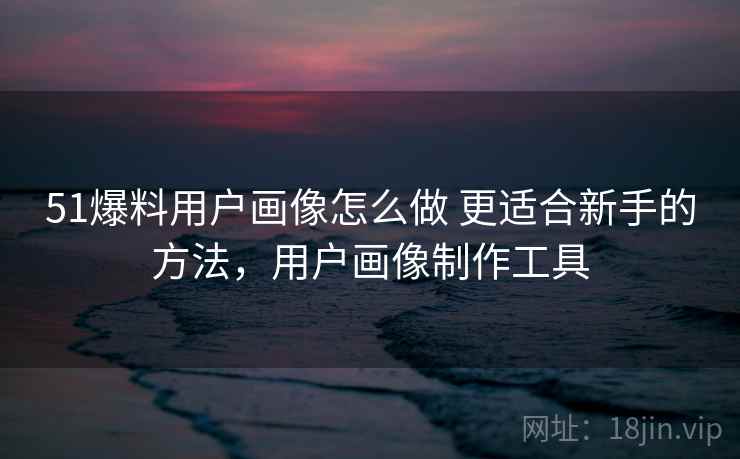 51爆料用户画像怎么做 更适合新手的方法,用户画像制作工具 51爆料用户画像怎么做 更适合新手的方法,用户画像制作工具